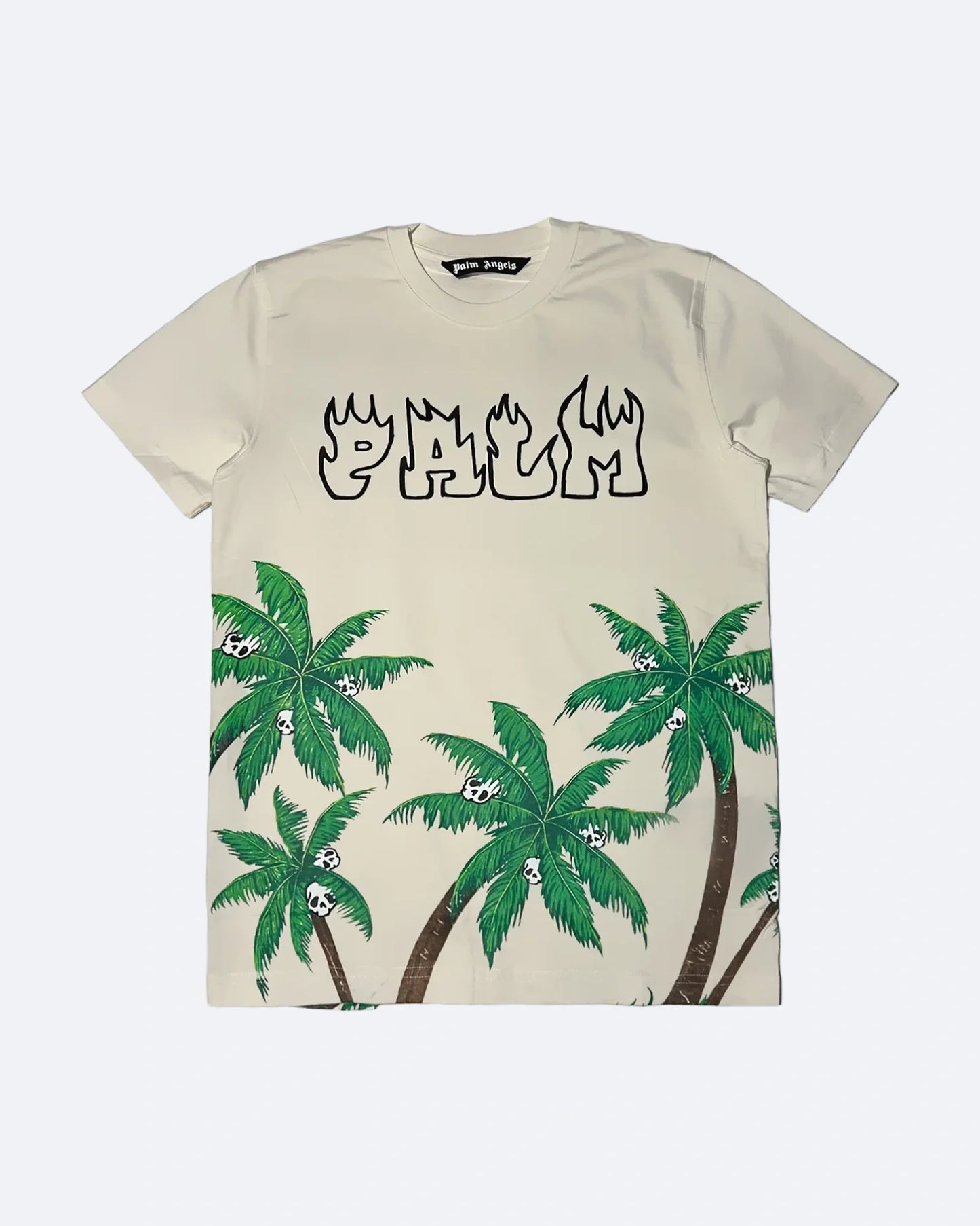 Palm Angels - Palms & Skulls Vintage T-Shirt - Dirty White