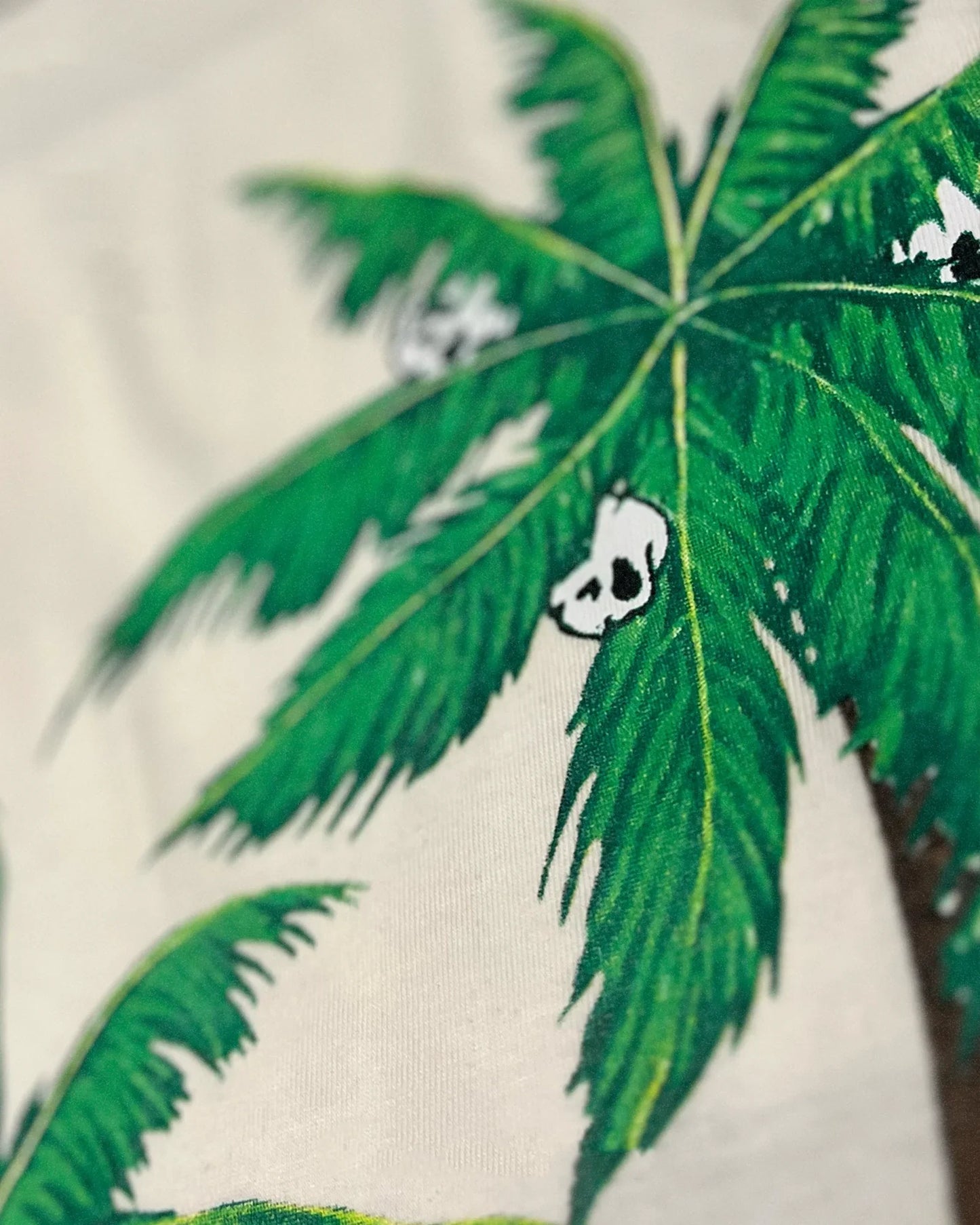 Palm Angels - Palms & Skulls Vintage T-Shirt - Dirty White