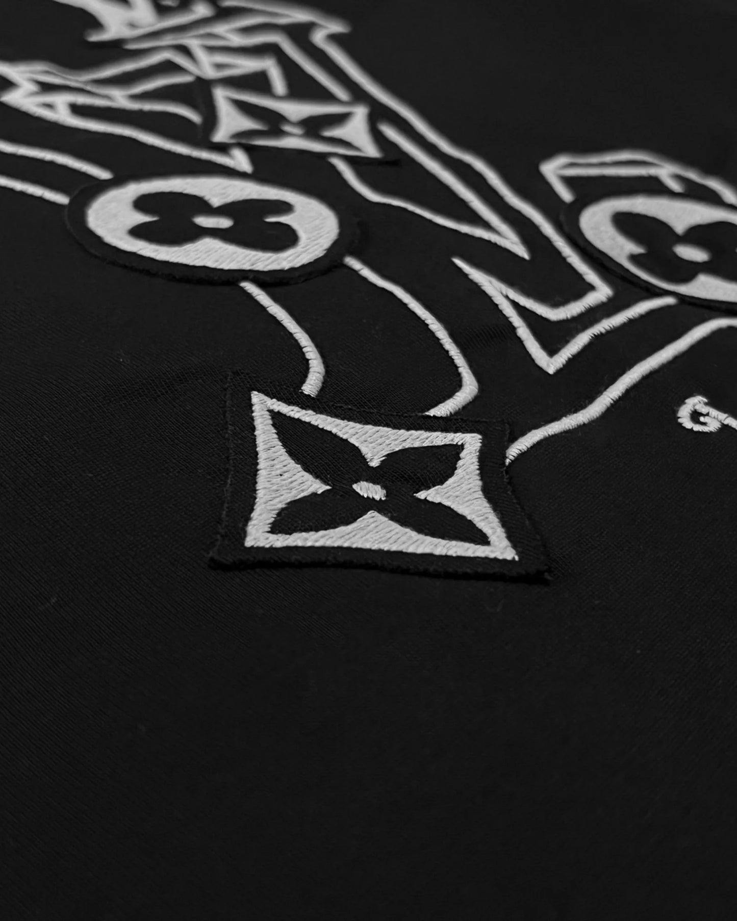 Louis Vuitton - 3D Monogram Embroidery T-Shirt - Black