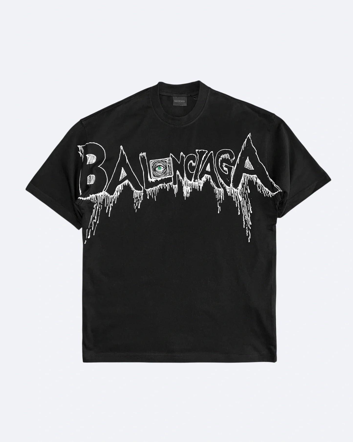 Balenciaga - Drip Logo Eye T-Shirt - Black