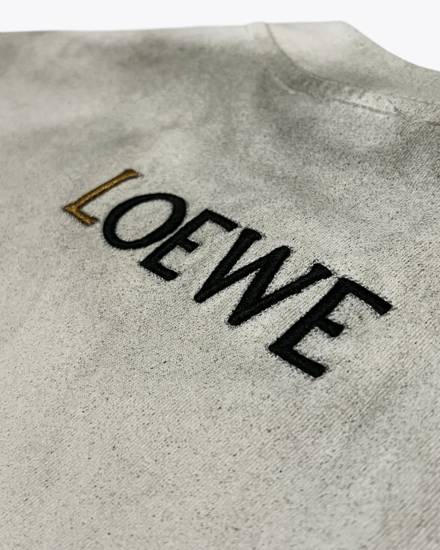 Loewe - Black/Gold Logo Embroidery T-Shirt - Dirty White