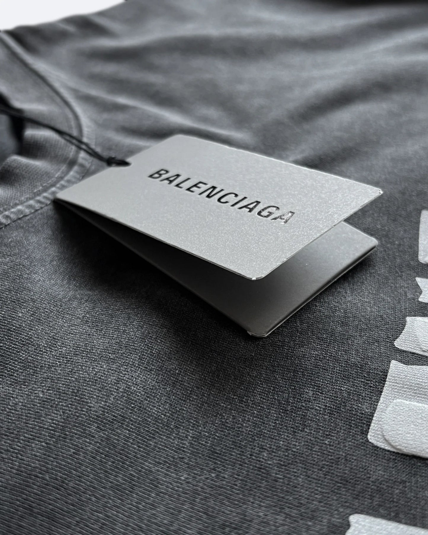 Balenciaga - White Tape T-Shirt - Dark Gray