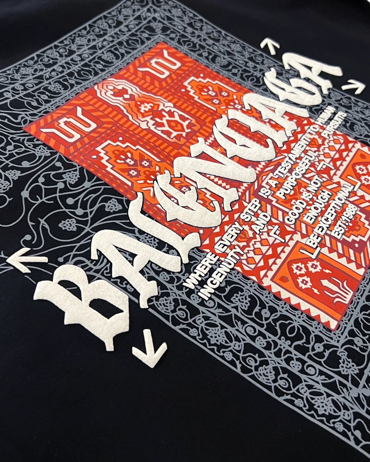 Balenciaga - Red Bandana T-Shirt - Black