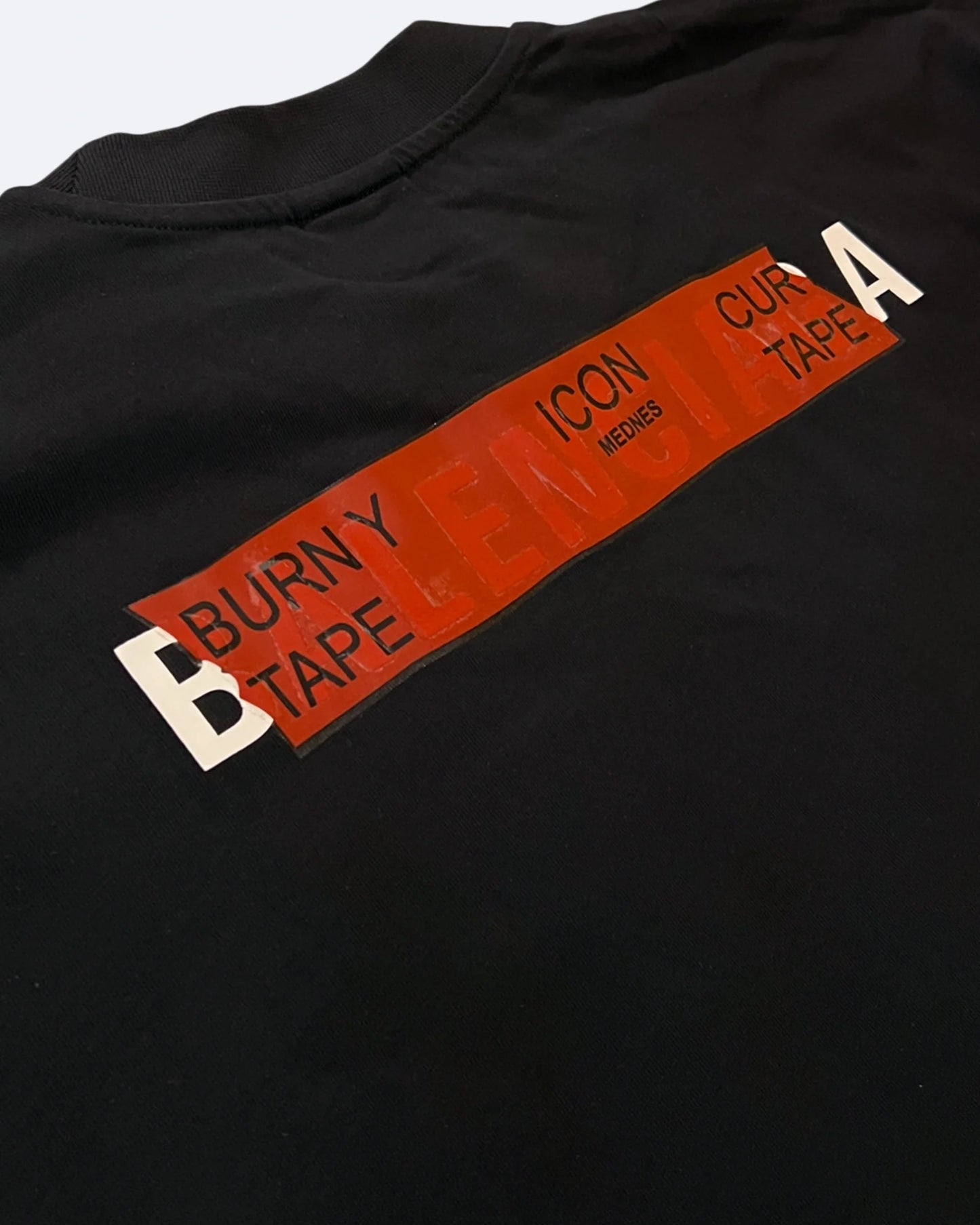 Balenciaga - Red Taped Logo T-Shirt - Black