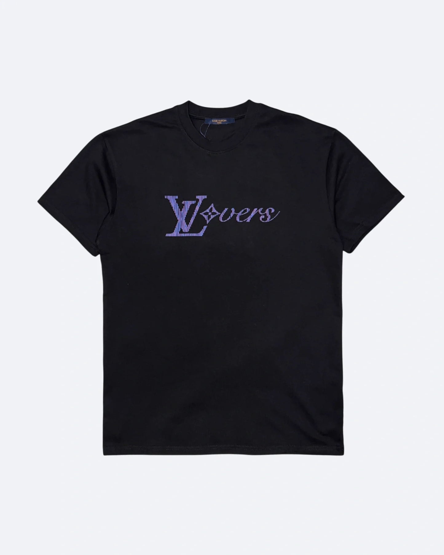 Louis Vuitton - Lovers Stripes Logo T-Shirt - Black