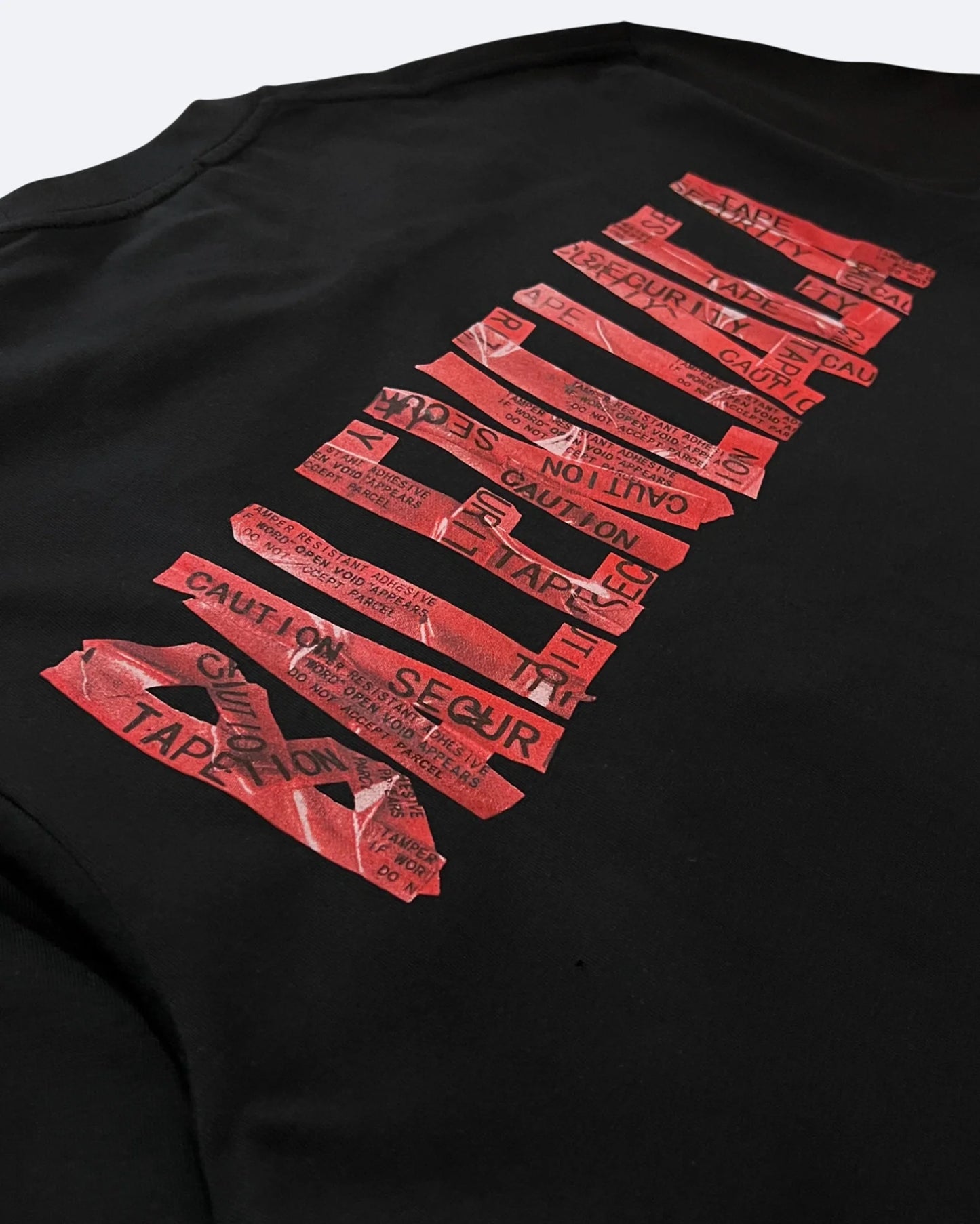 Balenciaga - Red Caution Tape T-Shirt - Black