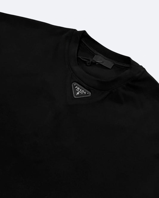 Prada - Neck Logo T-Shirt - Black