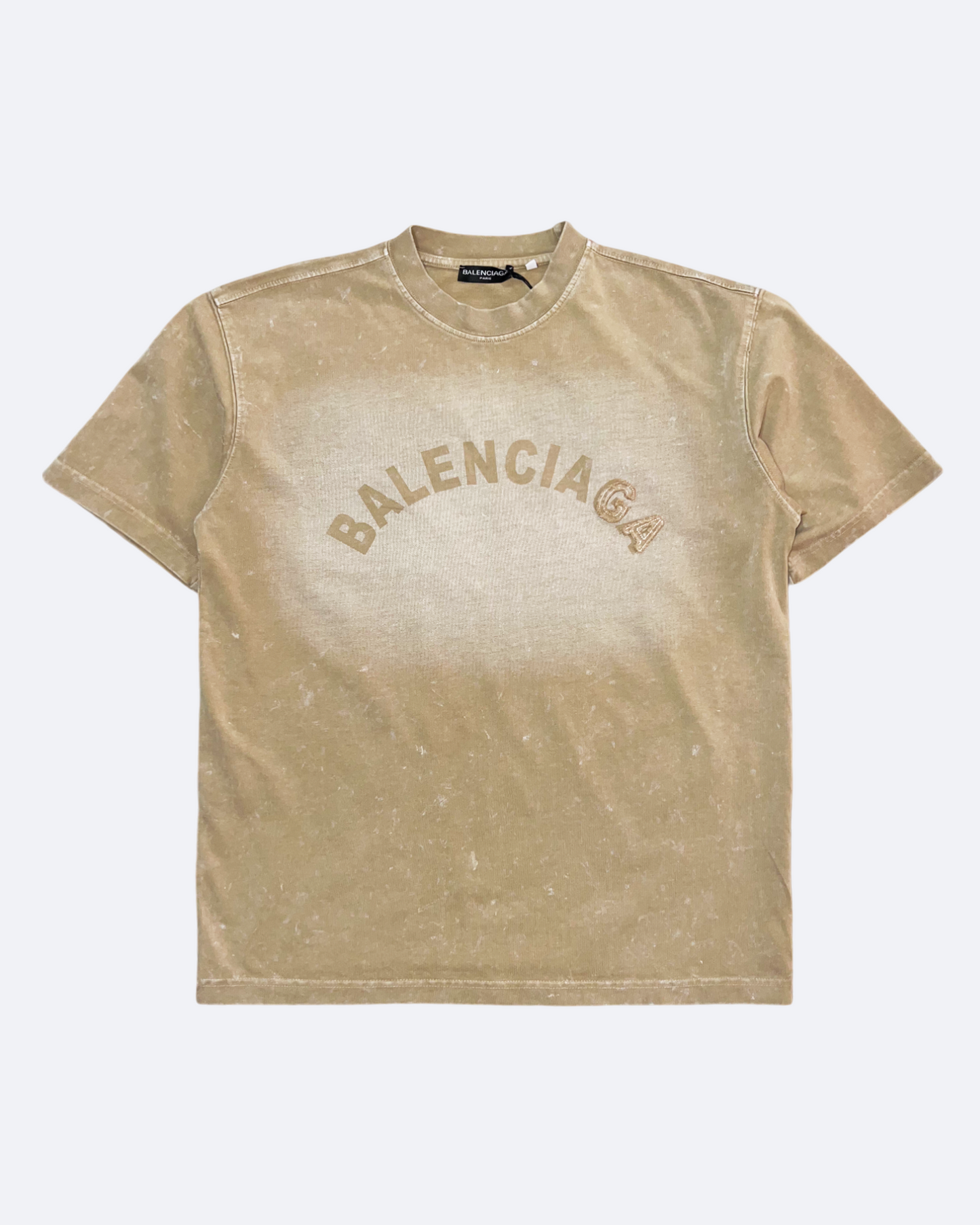 Balenciaga - Curved Logo T-Shirt - Beige