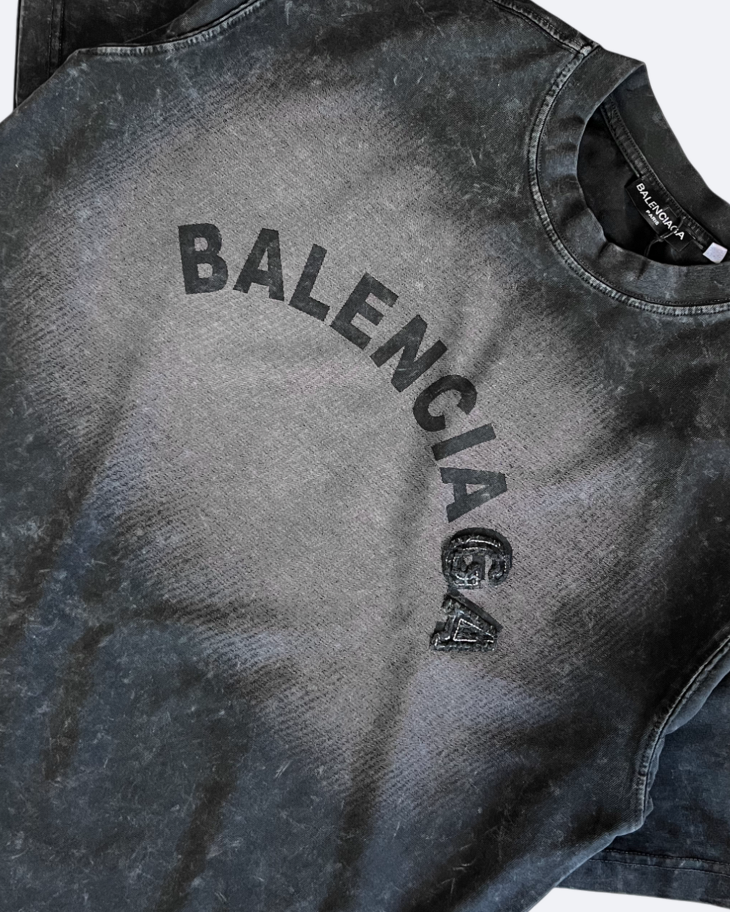 Balenciaga - Curved Logo T-Shirt - Gray