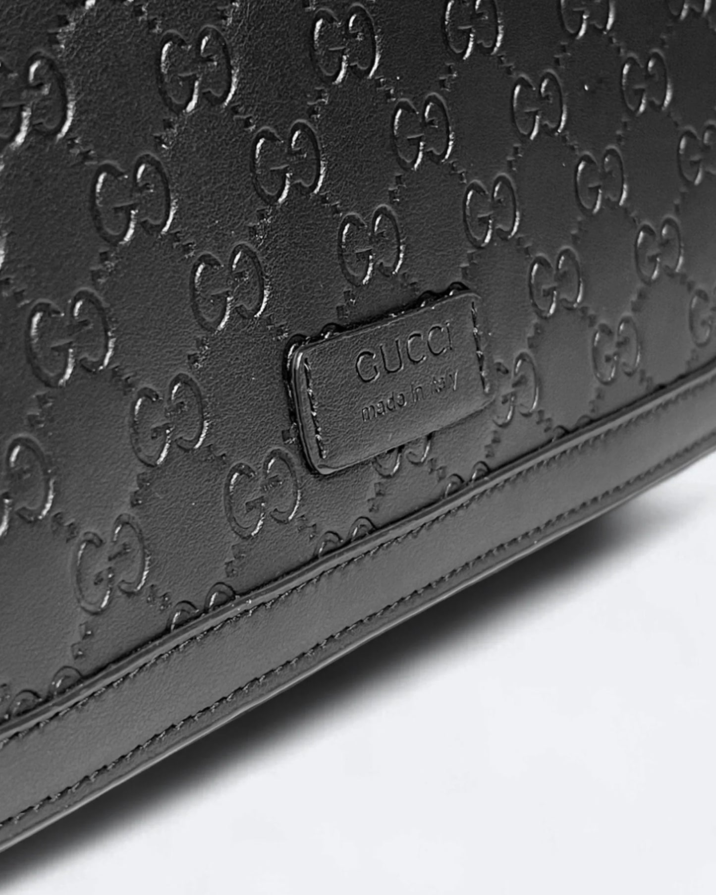 GC - GG Embossed Messenger Bag - Black