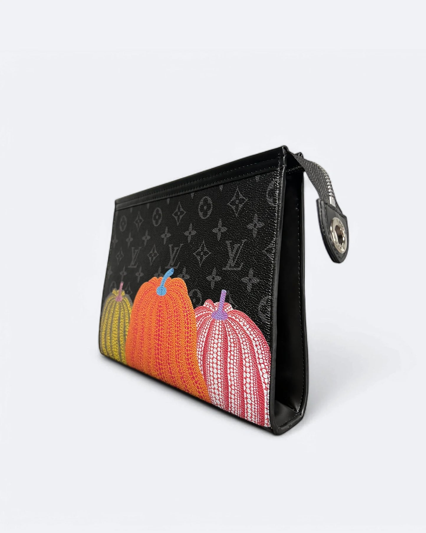 Louis Vuitton - Pumpkin Neverfull LV Clutch - Black