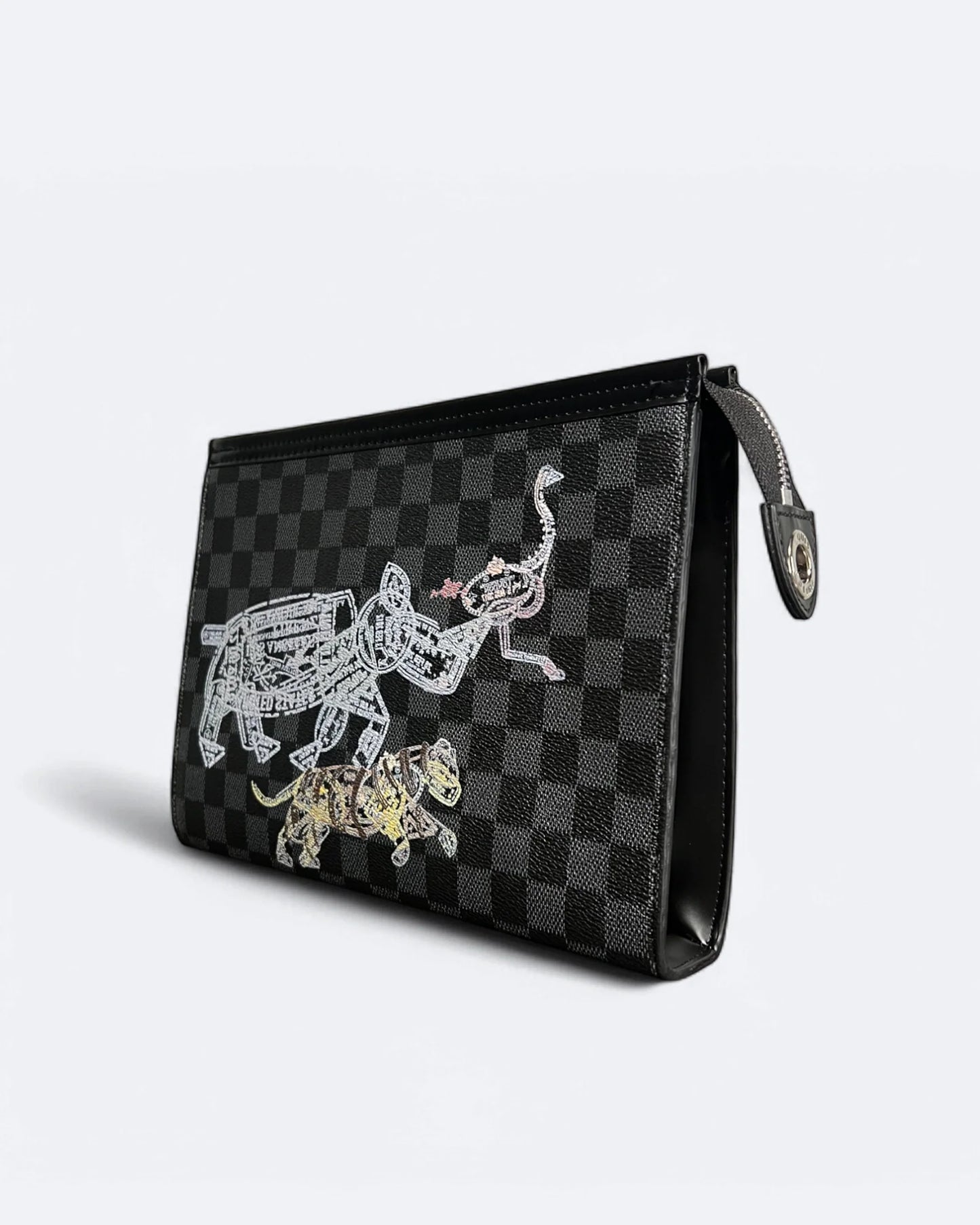 Louis Vuitton - Animal Passport Stamps Damier Clutch - Black