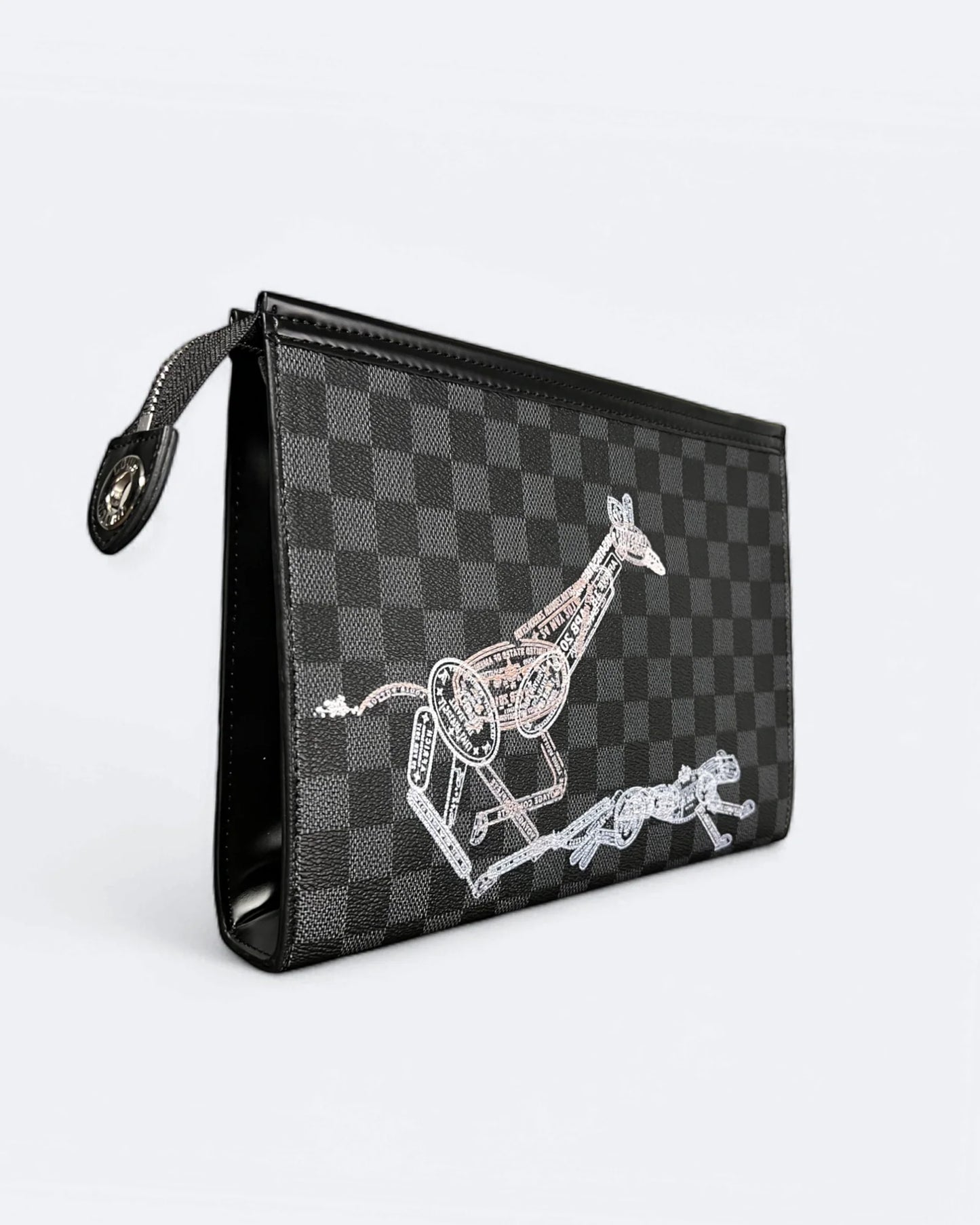 Louis Vuitton - Animal Passport Stamps Damier Clutch - Black