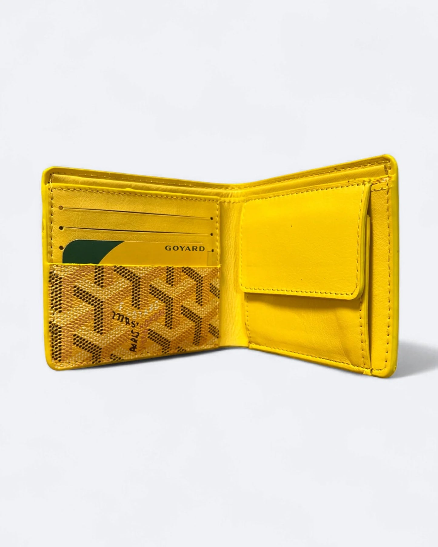 Goyard Pattern Wallet - Yellow