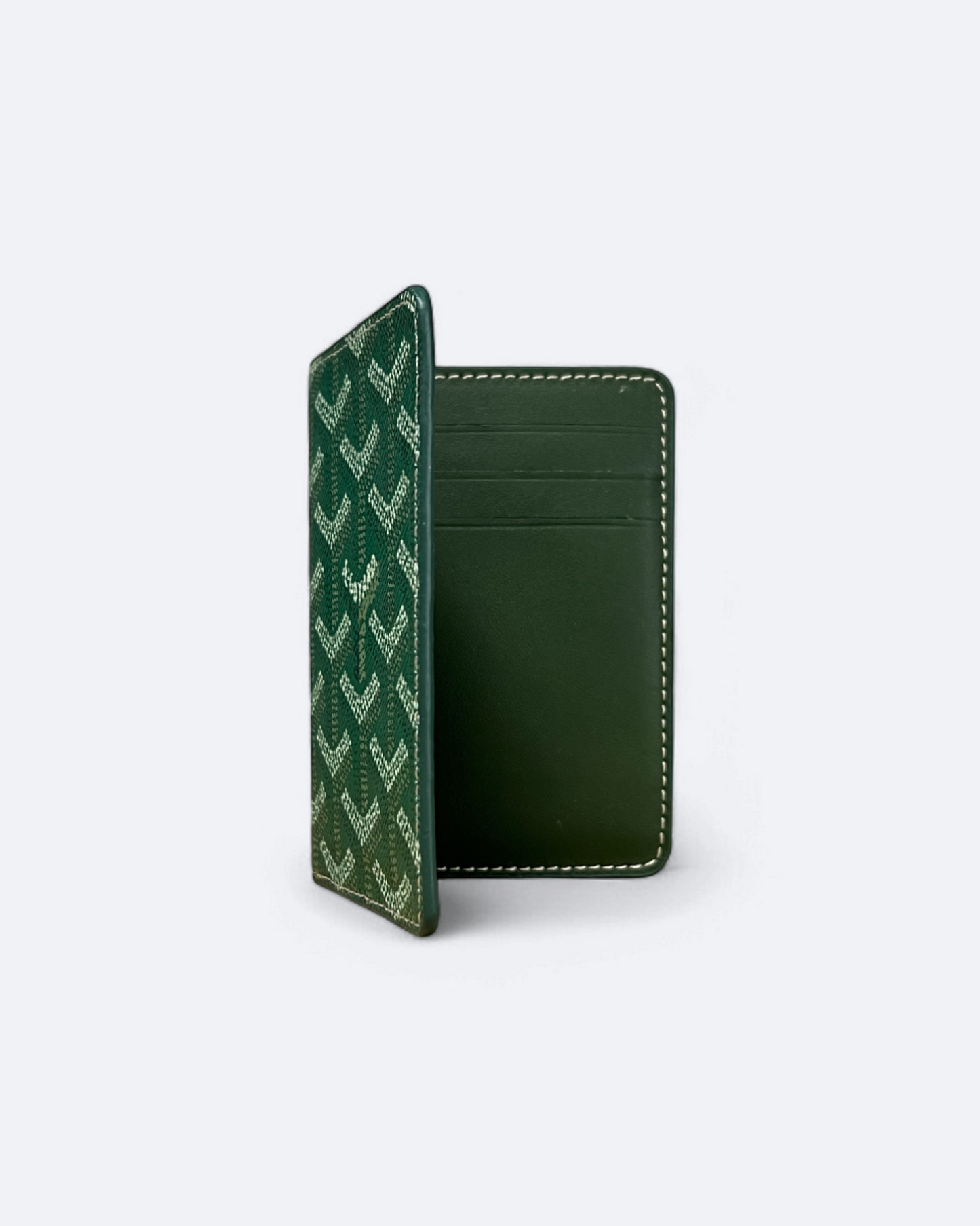Goyard Pattern Folded Cardholder - Green