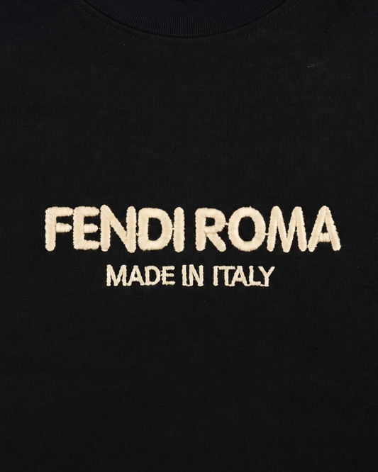 Fendi - Roma Embroidery T-Shirt - Black