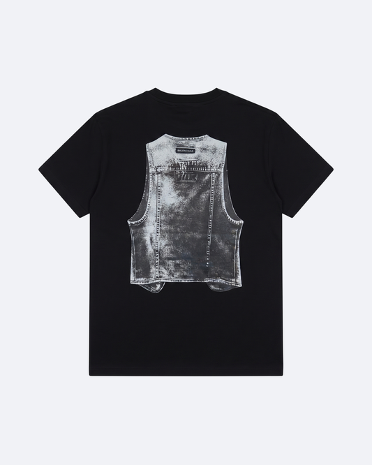 Balenciaga - Denim Vest T-Shirt - Black