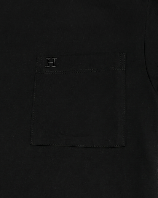 Hermes - Contrast Neckband Pocket T-Shirt - Black