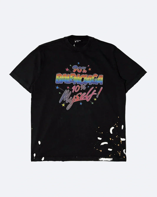 Balenciaga - 90/10 Logo Print T-Shirt - Black