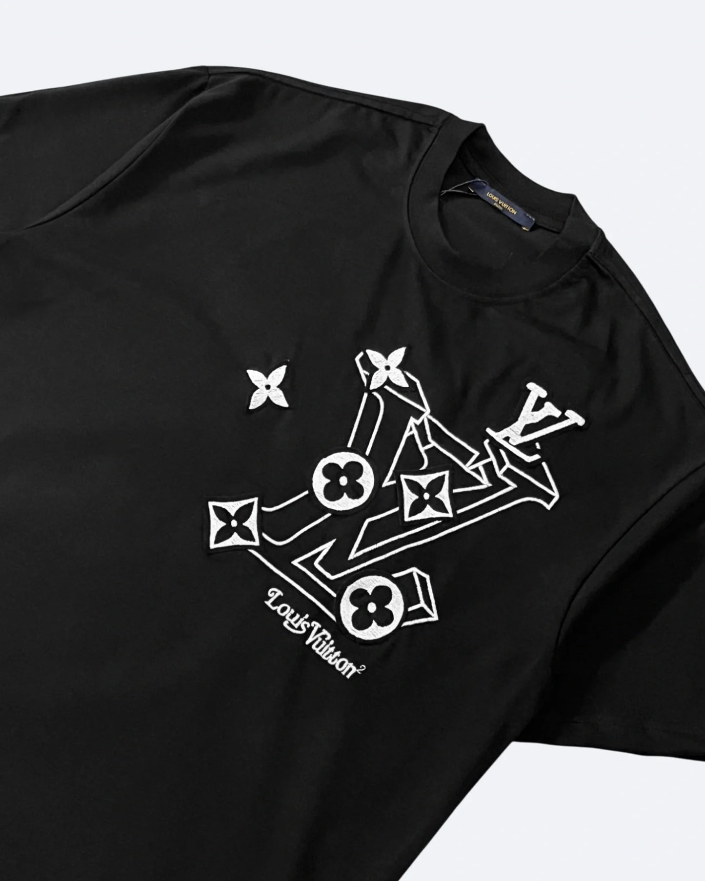 Louis Vuitton - 3D Monogram Embroidery T-Shirt - Black