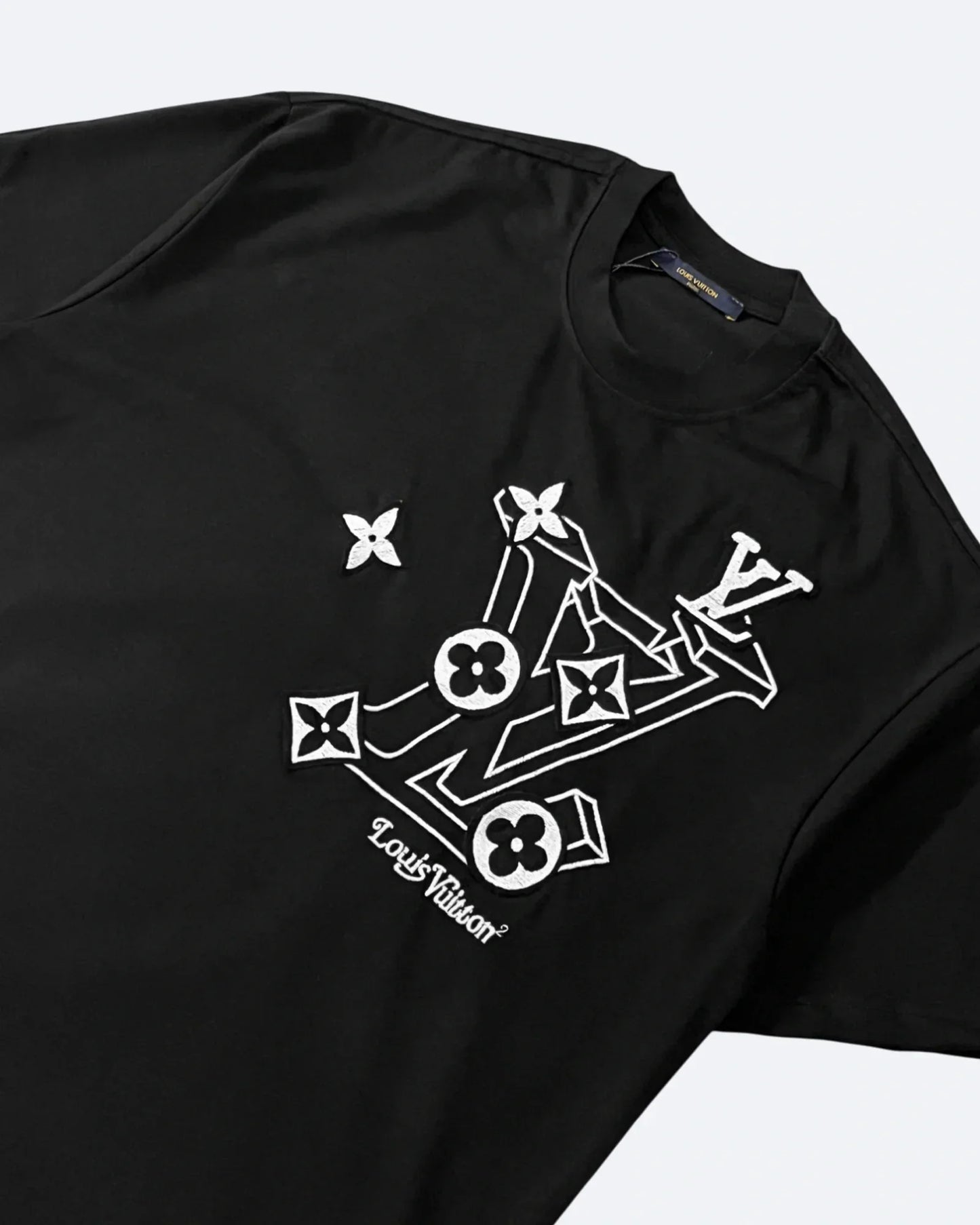 Louis Vuitton - 3D Monogram Embroidery T-Shirt - Black