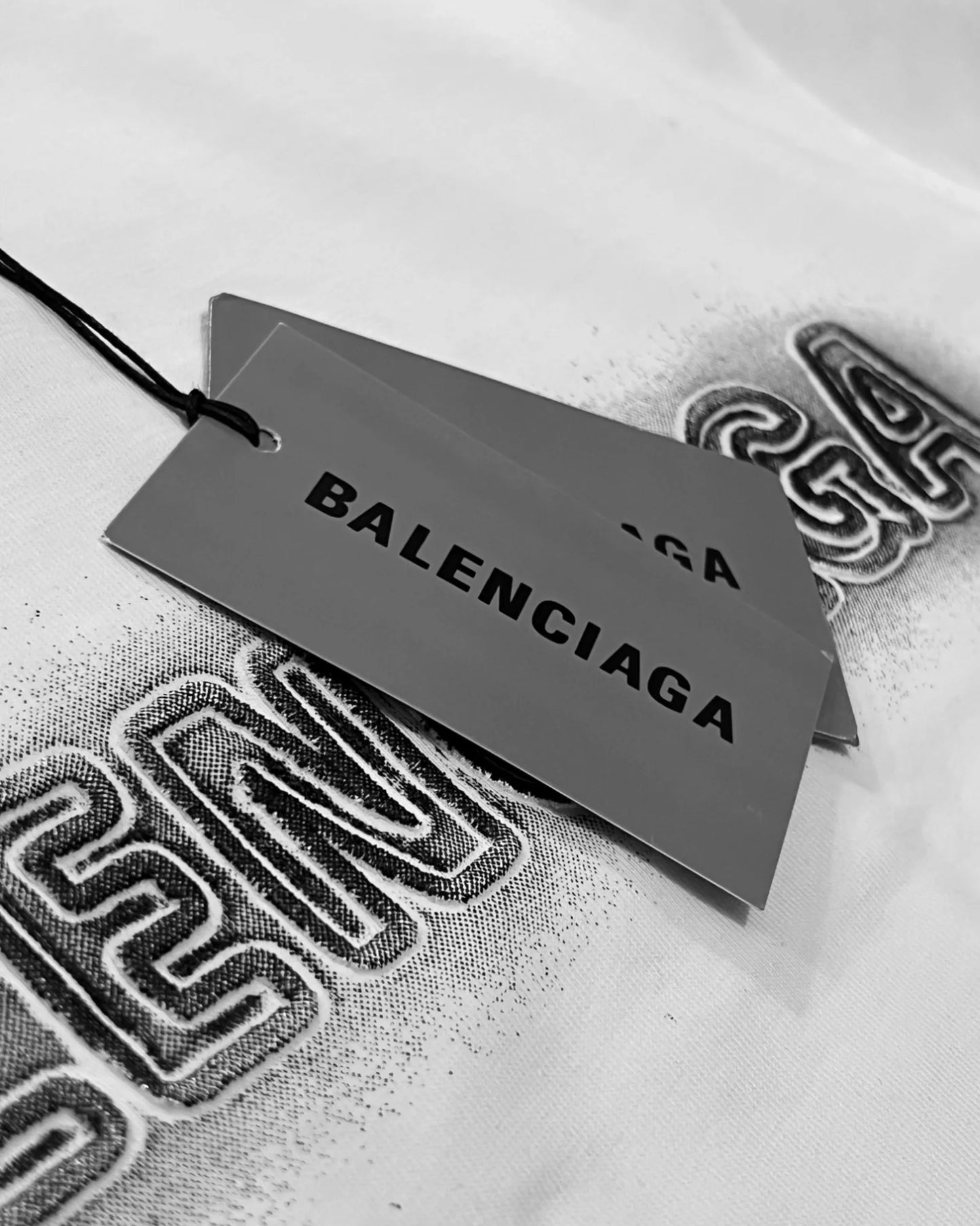 Balenciaga - Sprayed Logo Embroidery T-Shirt - White