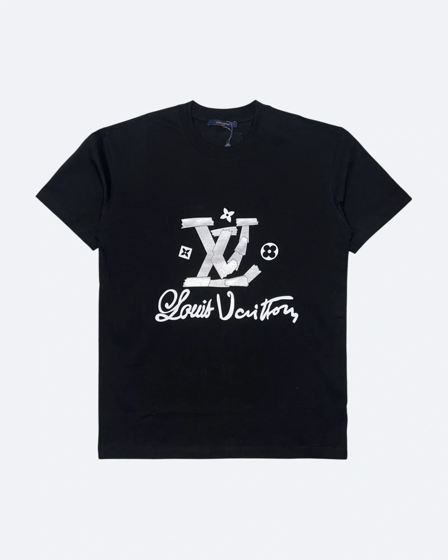 LVTN - Silver Tape Monogram T-Shirt - Black