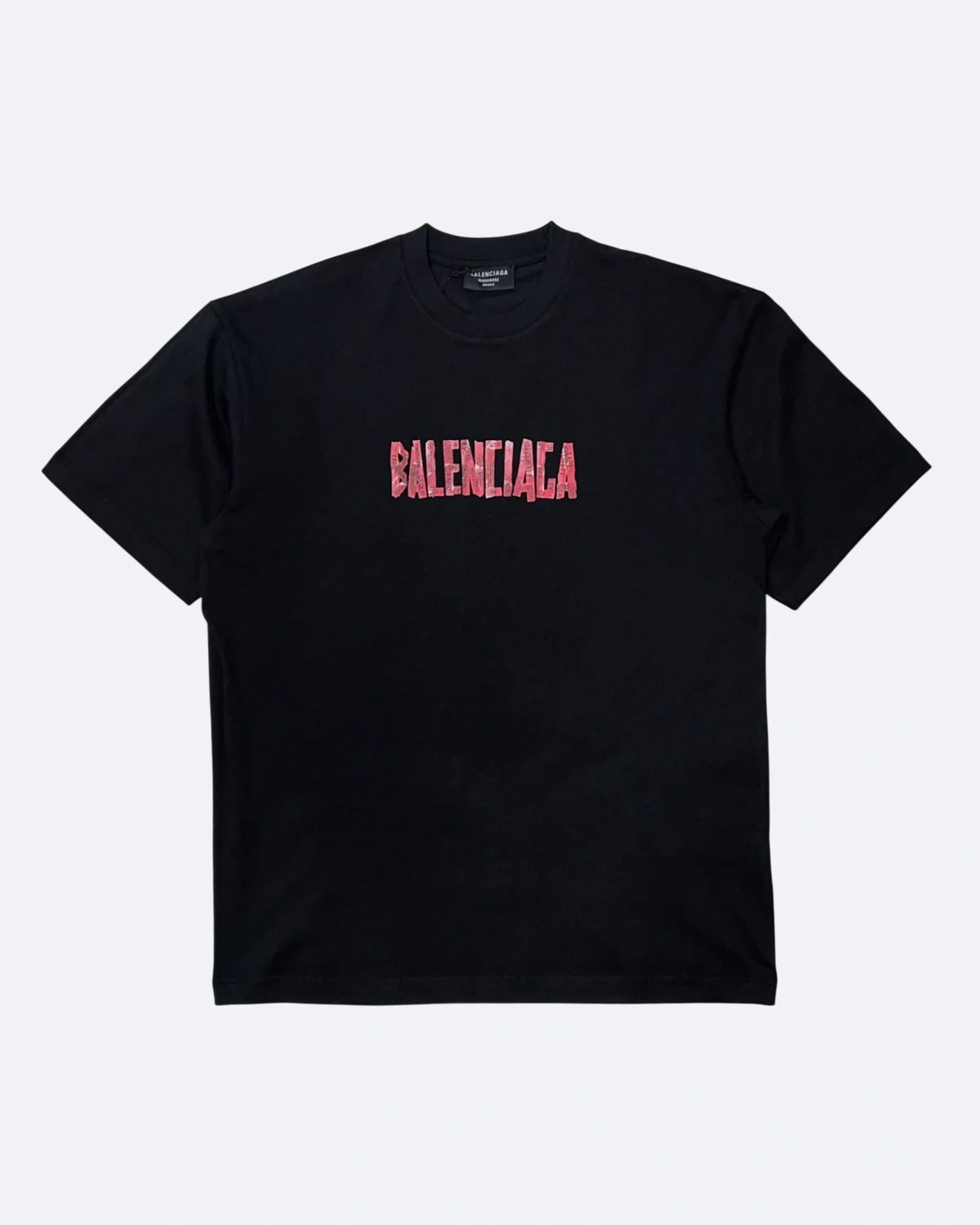 Balenciaga - Red Caution Tape T-Shirt - Black