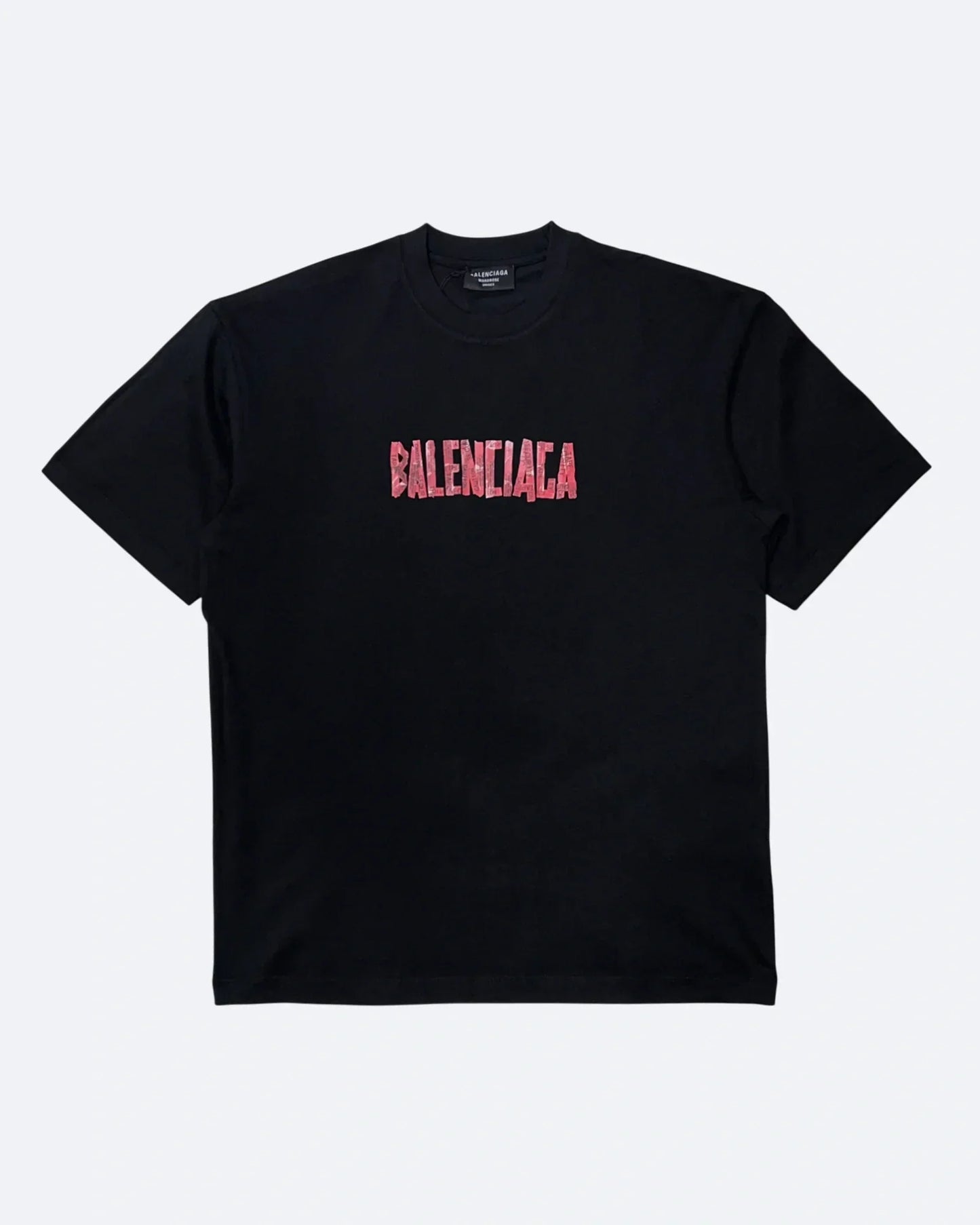 Balenciaga - Red Caution Tape T-Shirt - Black