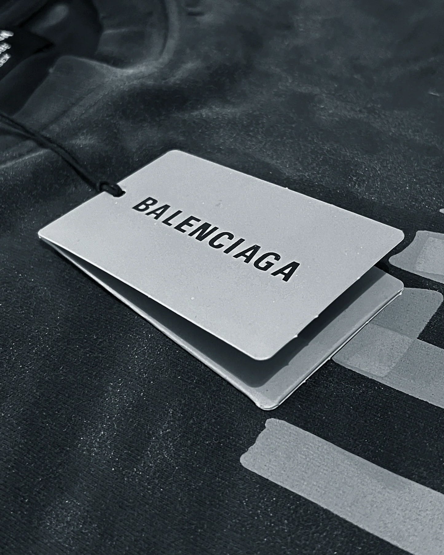 Balenciaga - Yellow Tape Distressed T-Shirt - Washed Black