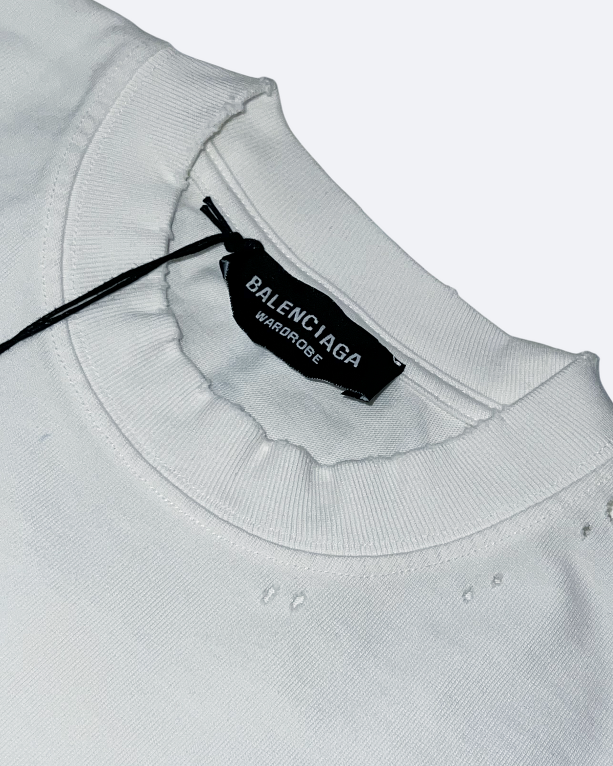 Balenciaga - Yellow Tape Distressed T-Shirt - White