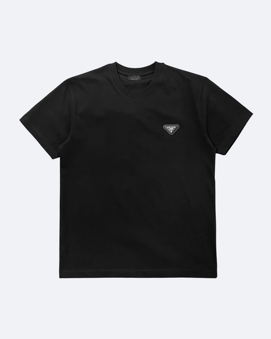 Prada - Black Plate Logo T-Shirt - Black