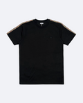 Burberry - Check Stripe Sleeve T-Shirt - Black