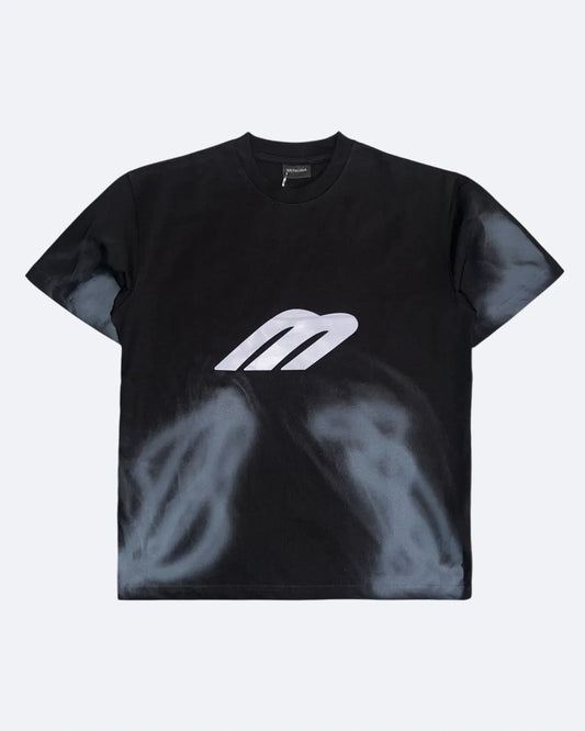 Balenciaga - 3B Logo T-Shirt - Black and Dark Gray