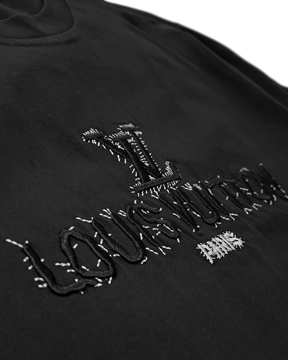 Louis Vuitton - LV Logo Stitched T-Shirt - Black