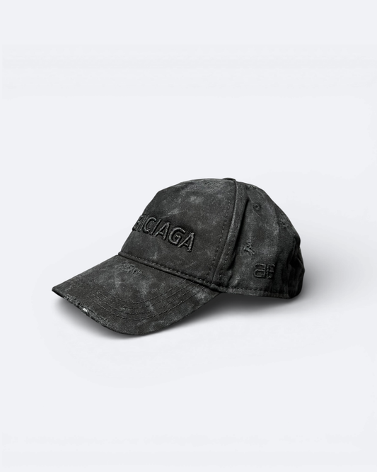 Balenciaga - Distressed Logotype Cap - Black