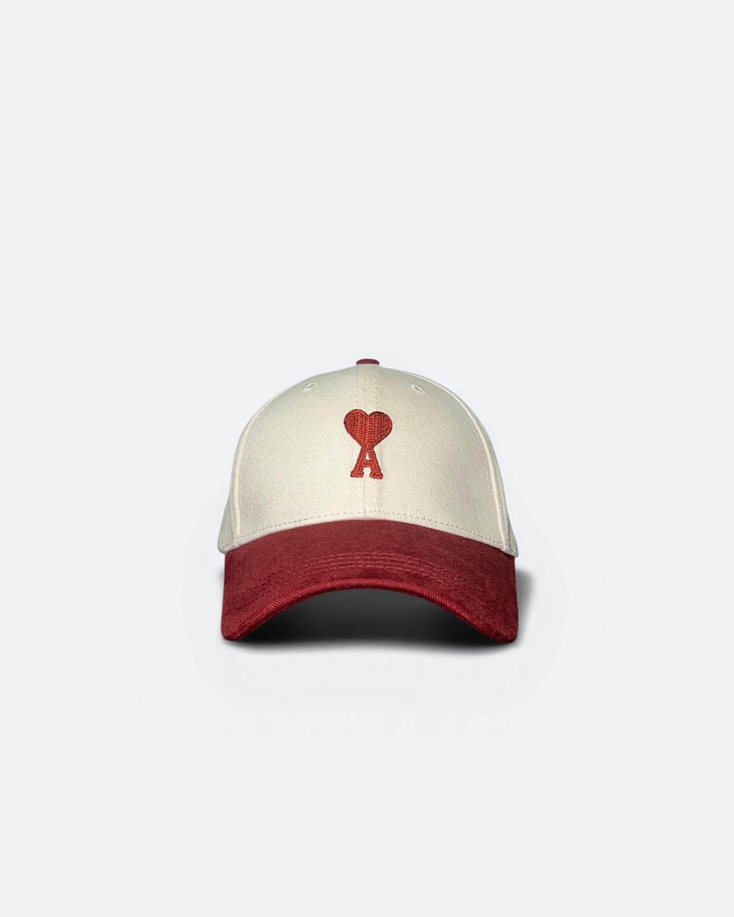 AMI - Logo Embroidery Cap - Cream/Bordeau