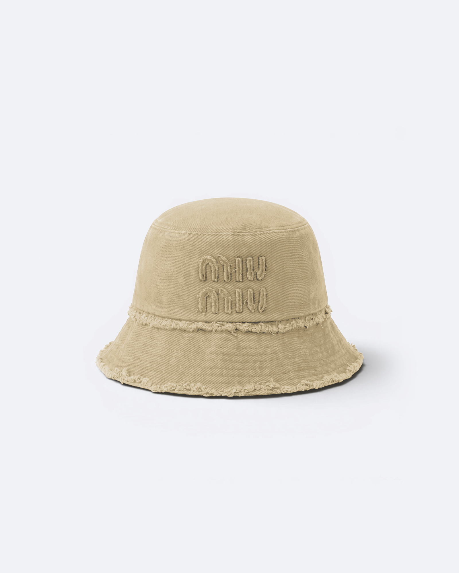 Miu Miu - Distressed Bucket Hat - Cream