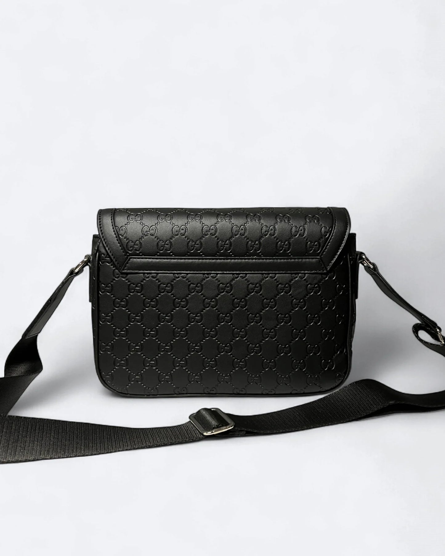GC - GG Embossed Messenger Bag - Black