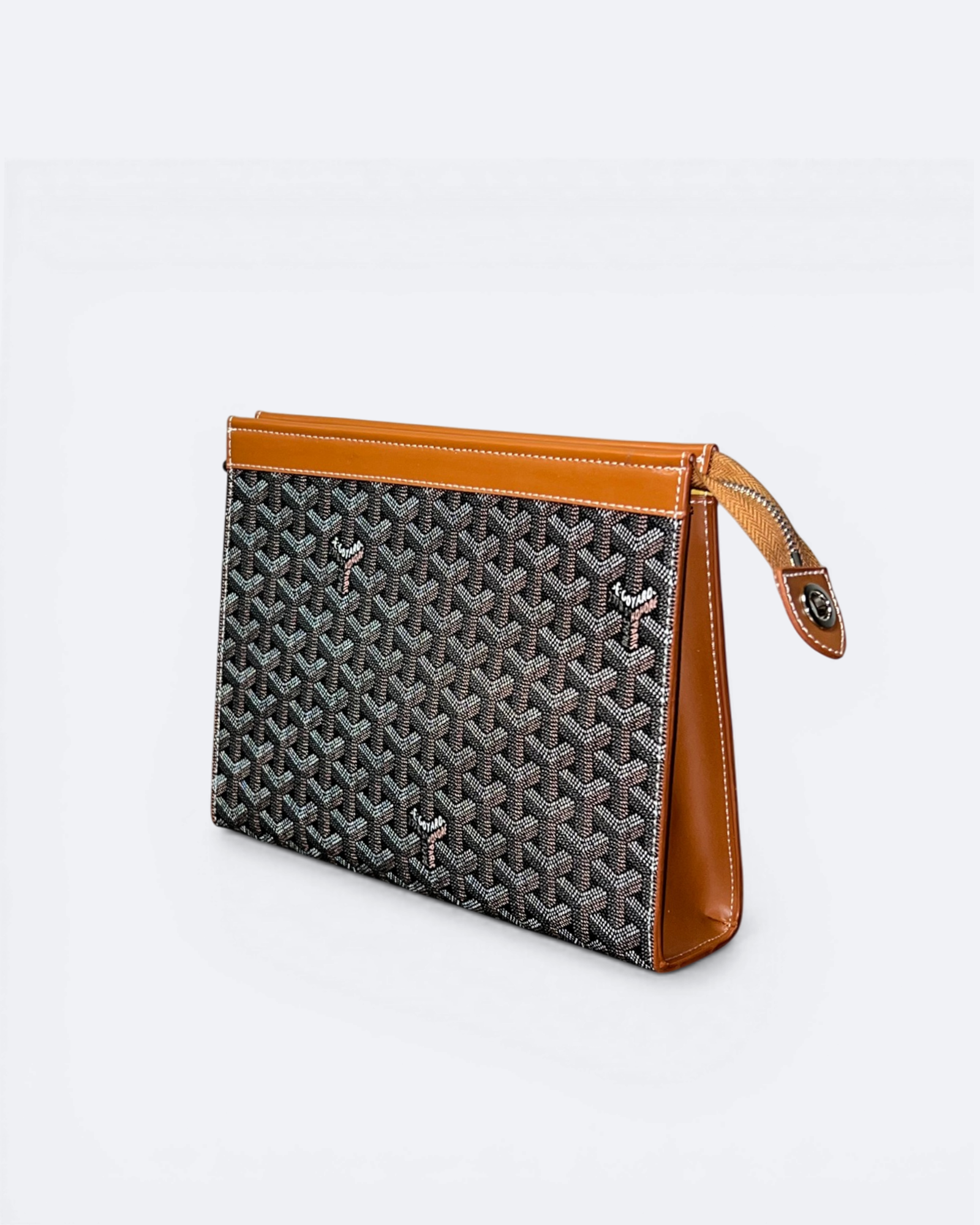 Goyard Pattern Clutch - Brown/Leather