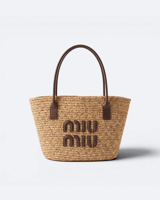 Miu Miu - Woven Bag - Natural Beige/Brown