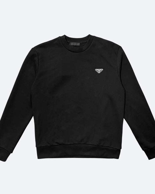 Prada - Logo Plate Sweatshirt - Black