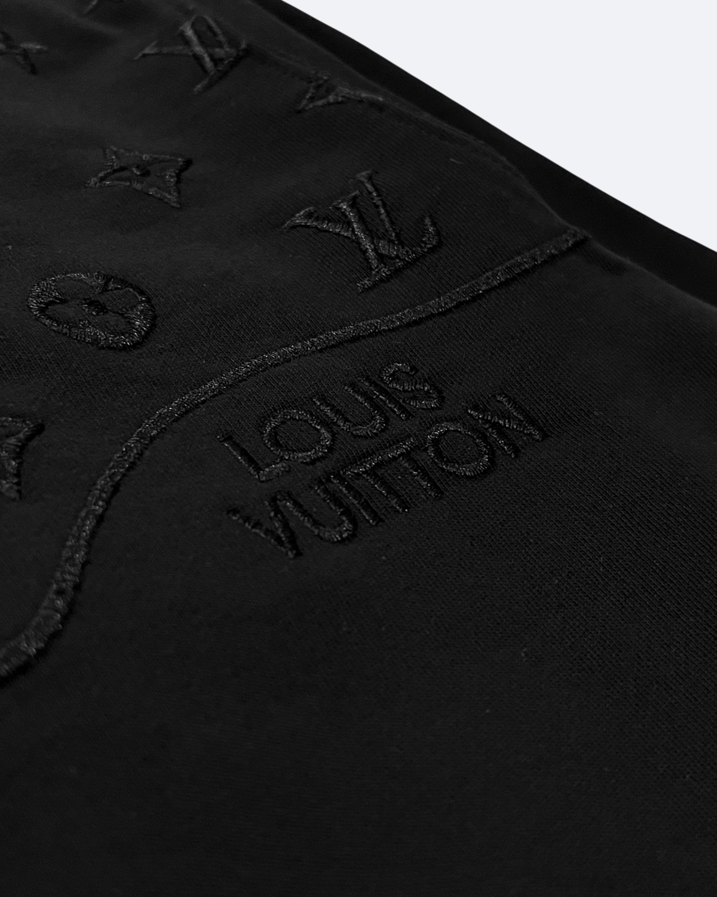 LVTN - Wave Pattern Embroidery Sweatshirt - Black