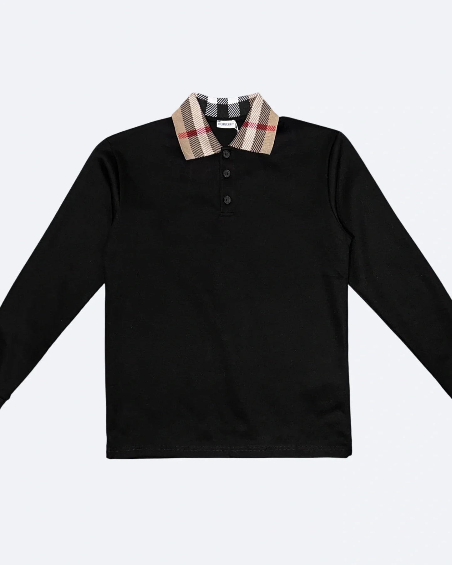 Burberry - Long-Sleeve Polo Shirt - Black