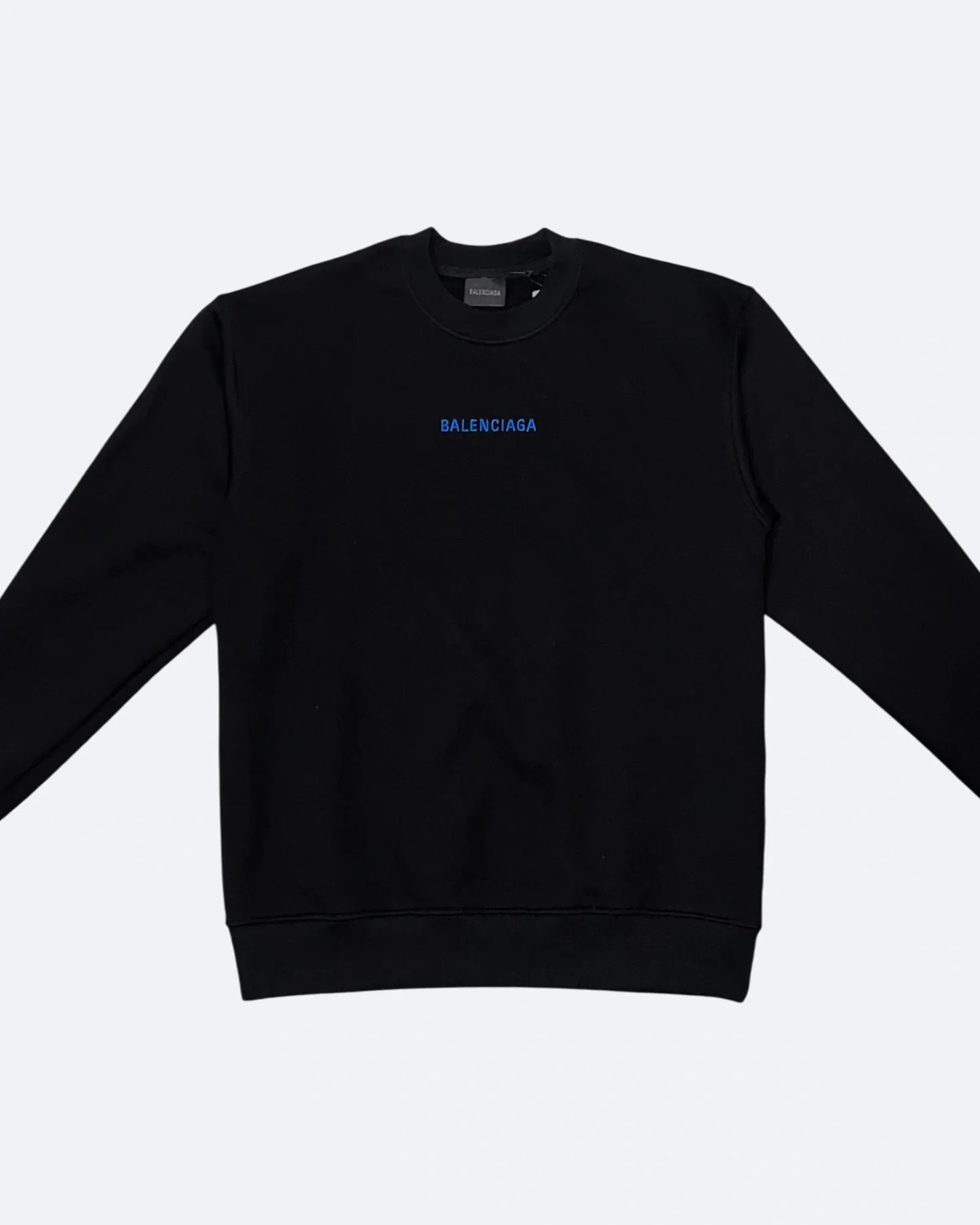 Balenciaga - Blue Logo Embroidery Sweatshirt - Black