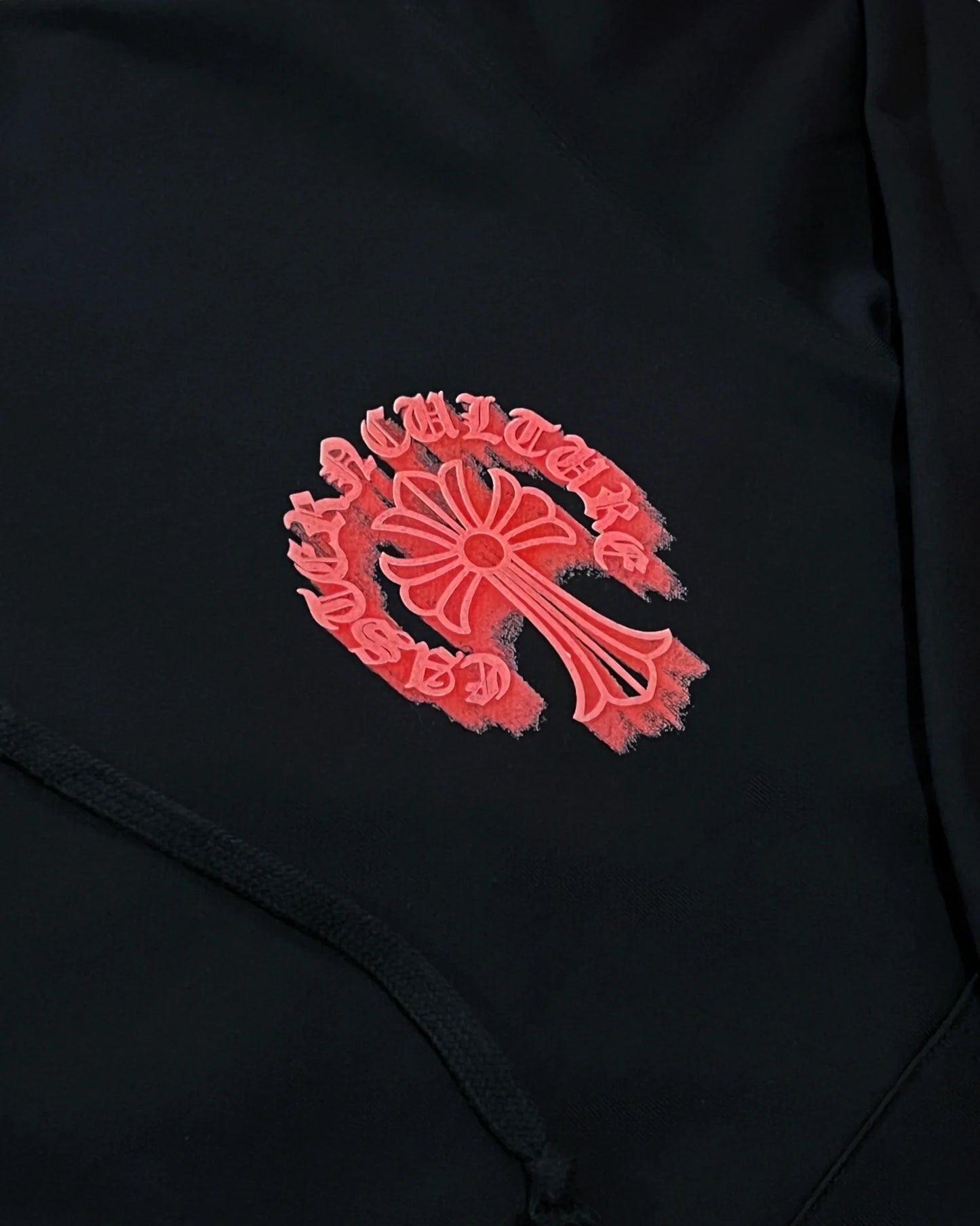 Chrome Hearts - Traced Logo Red Hoodie - Black
