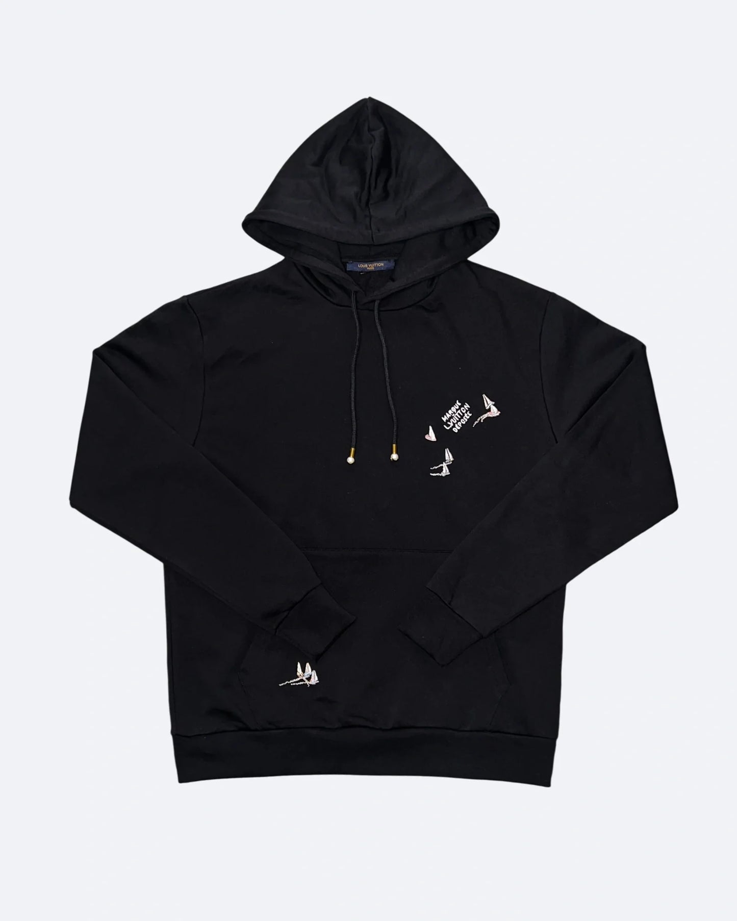 LVTN - Monogram Boats Embroidery Hoodie - Black