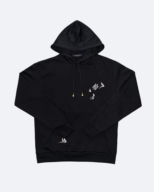 LVTN - Monogram Boats Embroidery Hoodie - Black