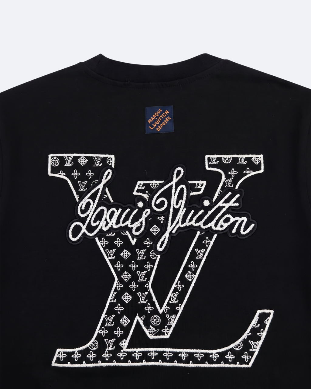 LVTN - Cursive Monogram Embroidery T-Shirt - Black