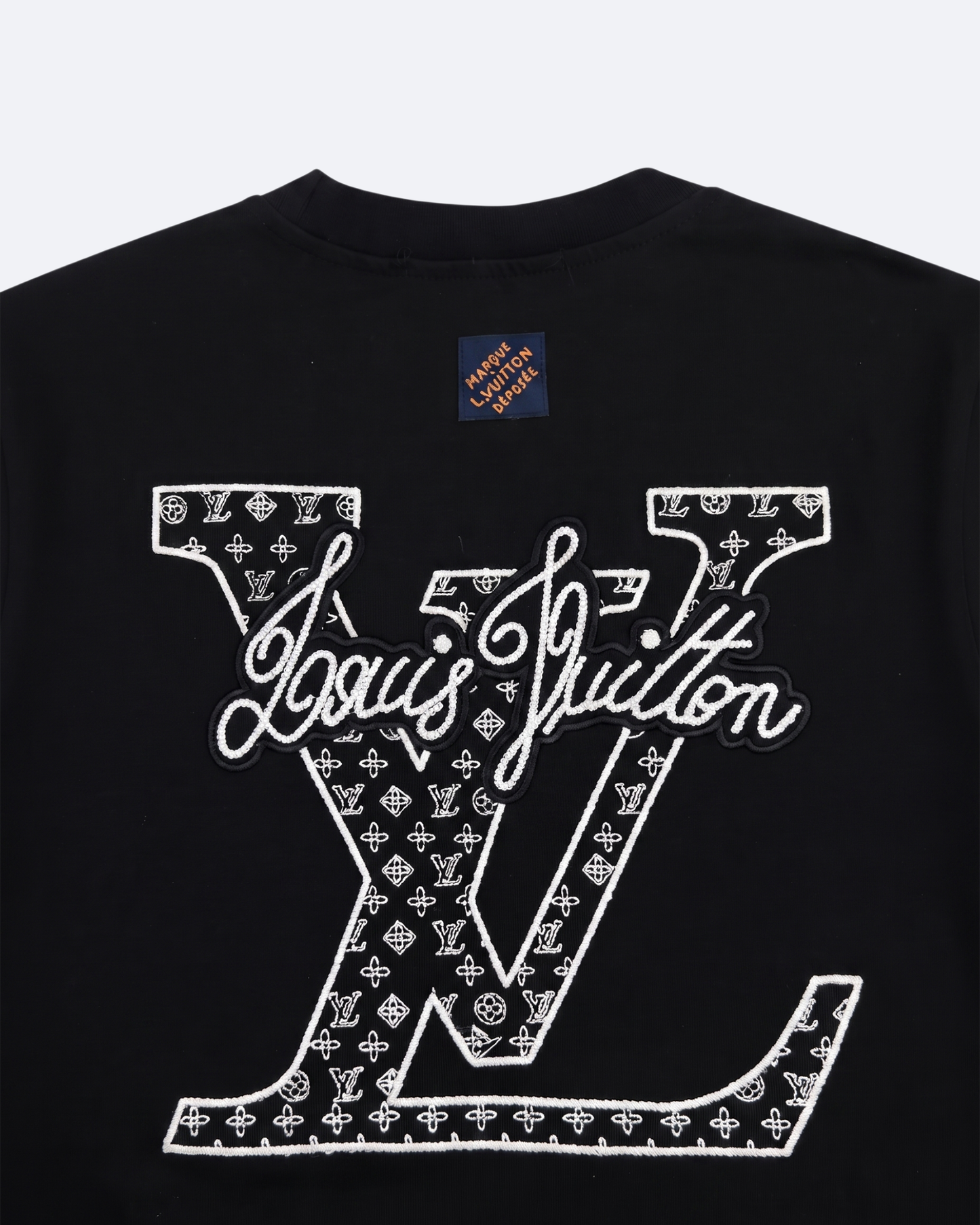 LVTN - Cursive Monogram Embroidery T-Shirt - Black